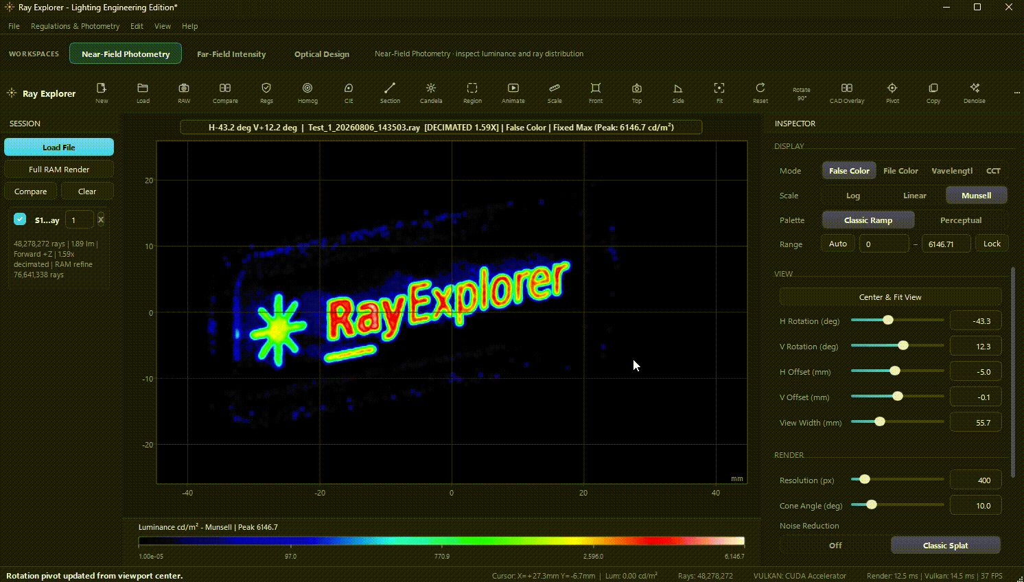 Ray Explorer Dynamic Ray Viewer showing real-time 3D ray manipulation