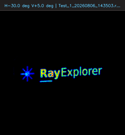 Animated false-color luminance sweep rendered from ray data
